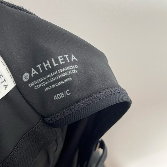 Athleta Womens Square Neck Bra Cup Tankini Swim Top 40 B/C Black Classic - Picture 8 of 11